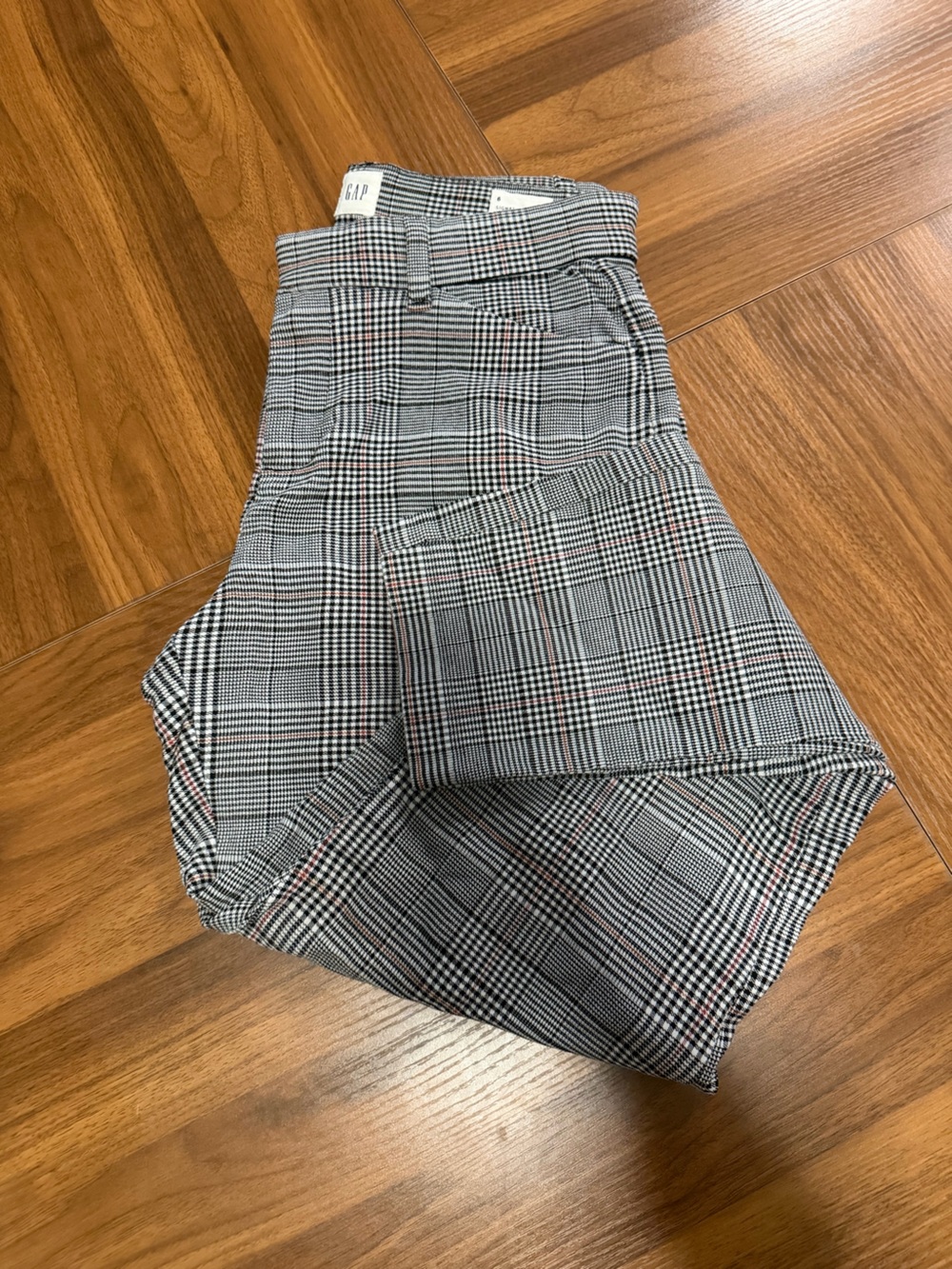 GAP Plaid Signature Skinny Ankle Trousers - Black, Cream & Red